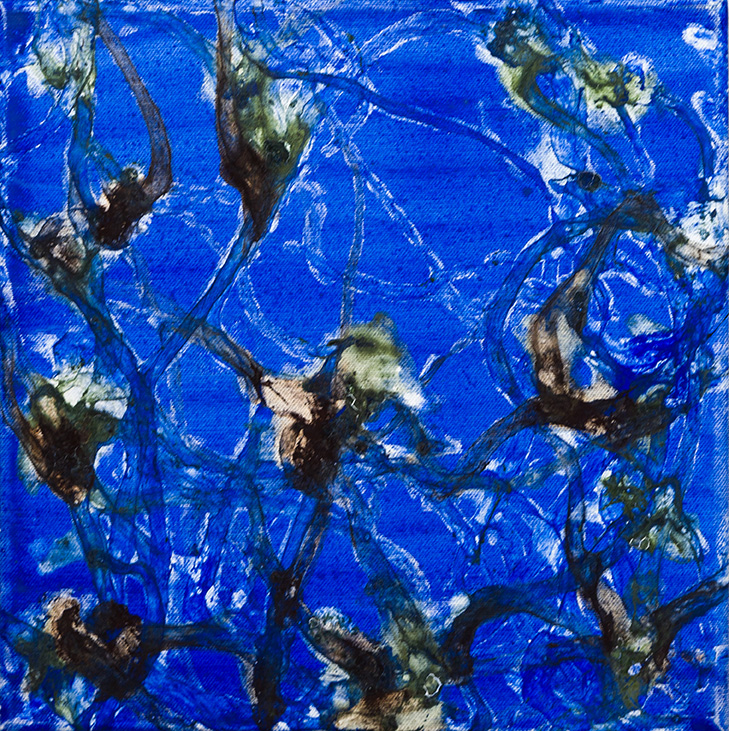 blauw omber slakkensporen, 30 x 30 cm